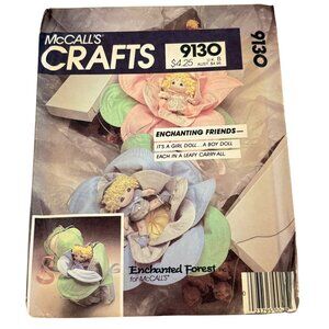 McCalls Crafts Pattern 9130 Enchanting Friends Leafy Carry-All Dolls